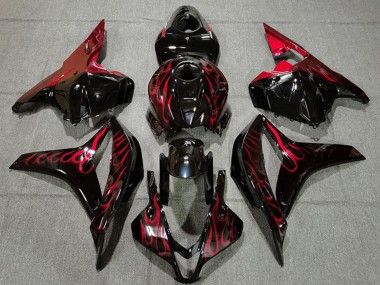 Carenagens Moto Honda CBR600RR 2009-2012 - Preto Brilhante Vermelho Chama