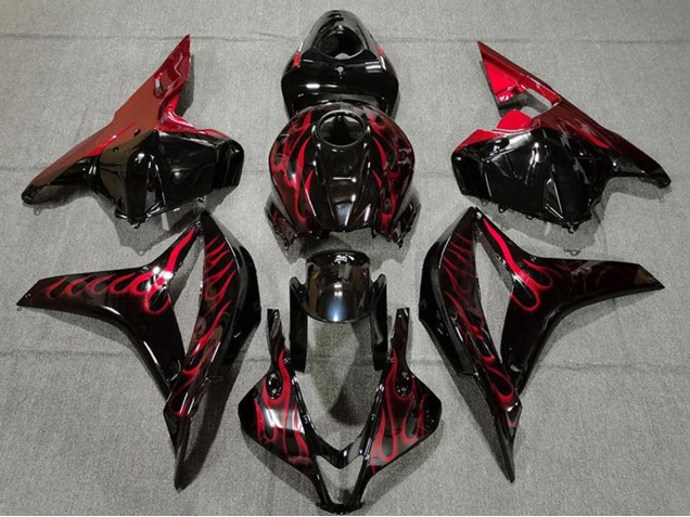 Carenagens Moto Honda CBR600RR 2009-2012 - Preto Brilhante Vermelho Chama