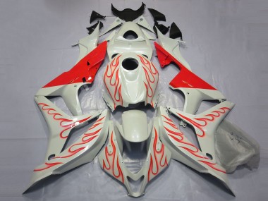 Carenagens Moto Honda CBR600RR 2007-2008 - Branco Vermelho Chama