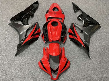 Carenagens Moto Honda CBR600RR 2007-2008 - Cinzento Vermelho Preto Brilhante OEM Estilo