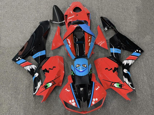 Carenagens Moto Honda CBR600RR 2013-2026 - Vermelho Azul Preto Brilhante Tubarão
