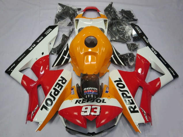 Carenagens Moto Honda CBR600RR 2013-2026 - Laranja Branco Vermelho Preto Brilhante Repsol 93
