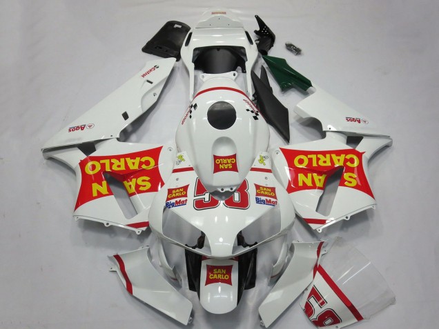 Carenagens Moto Honda CBR600RR 2003-2004 - Branco Vermelho Amarelo San Carlo 58