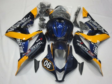 Carenagens Moto Honda CBR600RR 2007-2008 - Laranja Azul Preto Brilhante