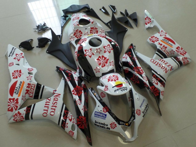Carenagens Moto Honda CBR600RR 2007-2008 - Branco Vermelho Preto Nastro Azzurro