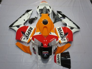 Carenagens Moto Honda CBR600RR 2003-2004 - Laranja Branco Vermelho Preto Brilhante Repsol