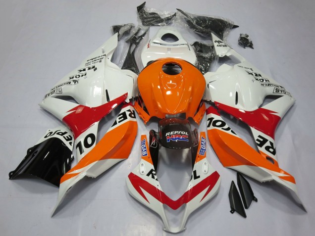 Carenagens Moto Honda CBR600RR 2009-2012 - Laranja Branco Vermelho Preto Brilhante Repsol