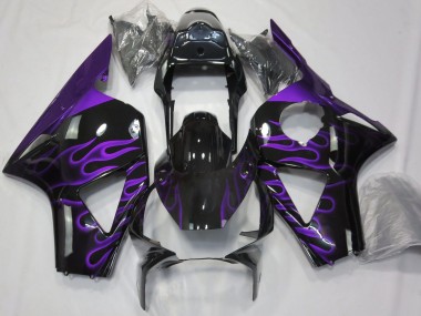 Carenagens Moto Honda CBR954RR 2002-2003 - Preto Brilhante Roxo Chama