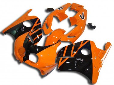 Carenagens Moto Honda CBR250RR 1990-1998 - Laranja Preto Brilhante