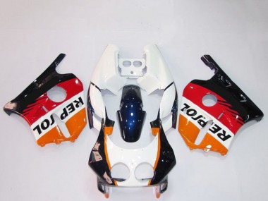 Carenagens Moto Honda CBR250RR 1990-1998 - Laranja Branco Vermelho Preto Brilhante Repsol