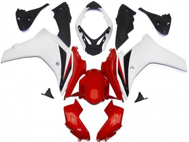 Kit Carenagens Moto Honda CBR600F 2011-2013 - Branco Vermelho Preto Brilhante