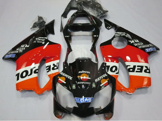 Carenagens Moto Honda CBR600 F4i 2001-2003 - Laranja Branco Vermelho Preto Brilhante Repsol