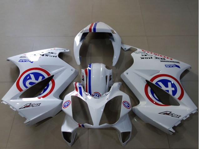Carenagens Moto Honda VFR 800 2002-2013 - Branco Azul Vermelho R