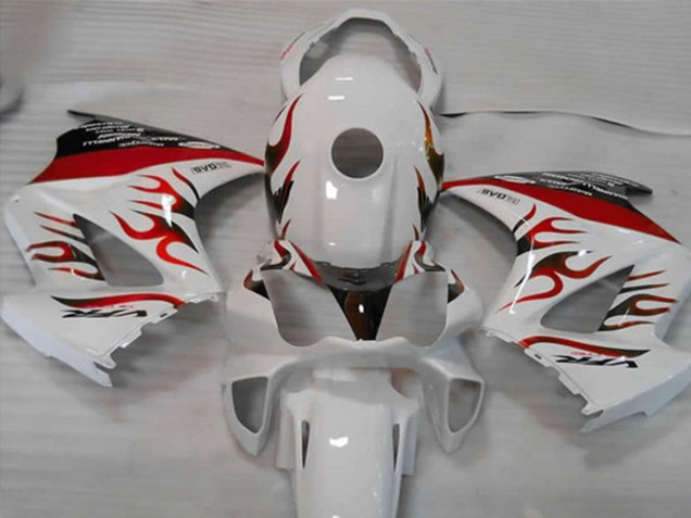 Carenagens Moto Honda VFR 800 2002-2013 - Branco Vermelho Chama