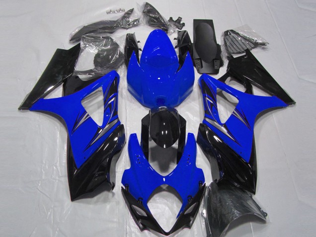Carenagem Moto Suzuki GSXR 1000 2007-2008 - Azul Preto Brilhante