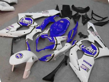 Carenagens Moto Suzuki GSXR 1000 2005-2006 - Branco Azul Lucky Strike