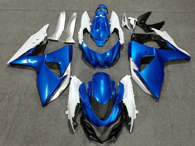 Carenagens Moto Suzuki GSXR 1000 2009-2016 - Azul Branco Prata Preto