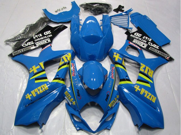 Carenagem Moto Suzuki GSXR 1000 2007-2008 - Azul Ouro Preto Rizla