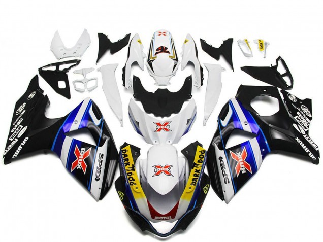 Carenagens Moto Suzuki GSXR 1000 2009-2016 - Branco Azul Preto SPIDI Dark Dog