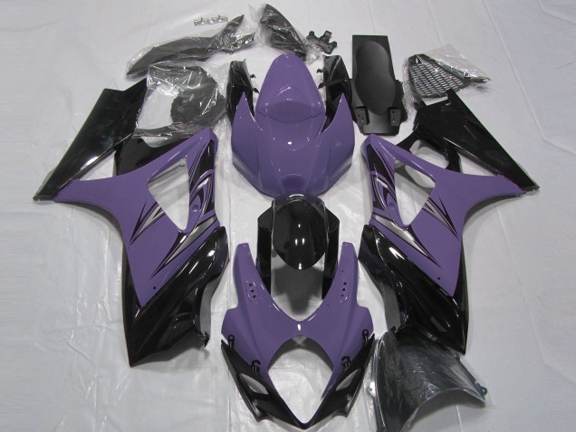 Carenagens Moto Suzuki GSXR 1000 2007-2008 - Roxo Escuro Preto Brilhante
