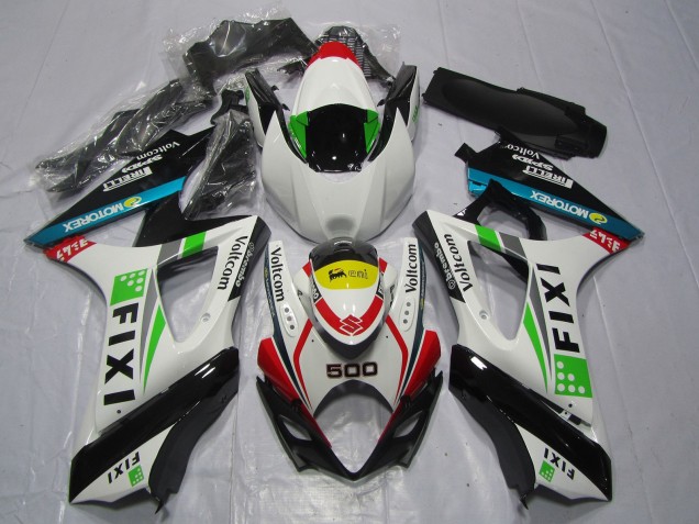Carenagens Moto Suzuki GSXR 1000 2007-2008 - Branco Azul Verde Amarelo Vermelho Fixi 500