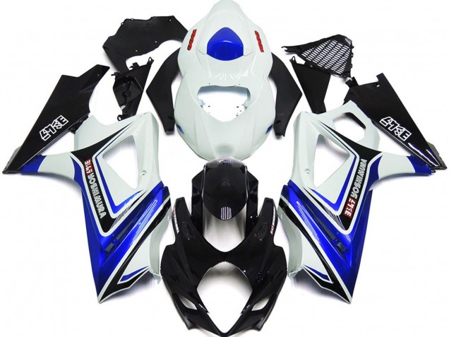 Carenagens Moto Suzuki GSXR 1000 2007-2008 - Branco Azul Preto OEM Estilo