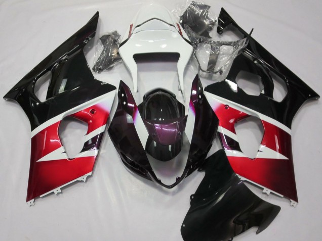 Carenagens Moto Suzuki GSXR 1000 2003-2004 - Vermelho Branco Preto Brilhante