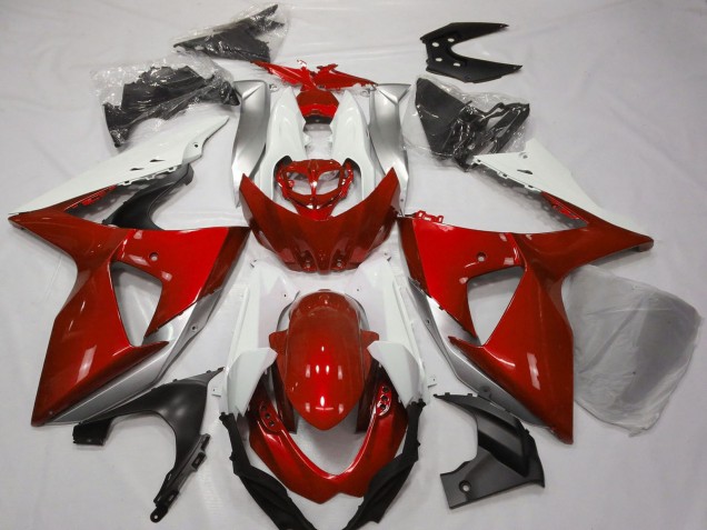 Carenagens Moto Suzuki GSXR 1000 2009-2016 - Branco Prata Vermelho