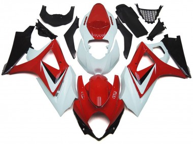 Carenagens Moto Suzuki GSXR 1000 2007-2008 - Branco Vermelho Preto OEM Estilo