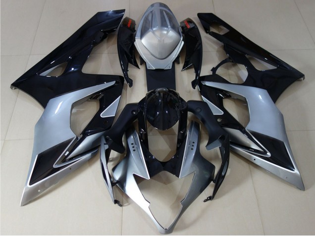 Carenagens Moto Suzuki GSXR 1000 2005-2006 - Preto Brilhante Prata