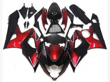 Carenagens Moto Suzuki GSXR 1000 2005-2006 - Doce Vermelho Preto Brilhante