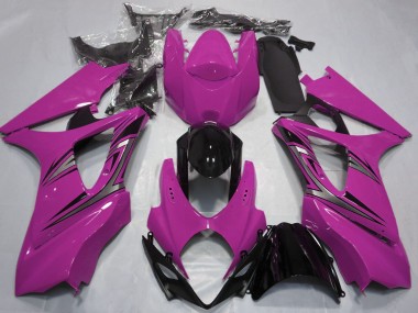 Carenagens Moto Suzuki GSXR 1000 2007-2008 - Rosa Preto Brilhante OEM Estilo