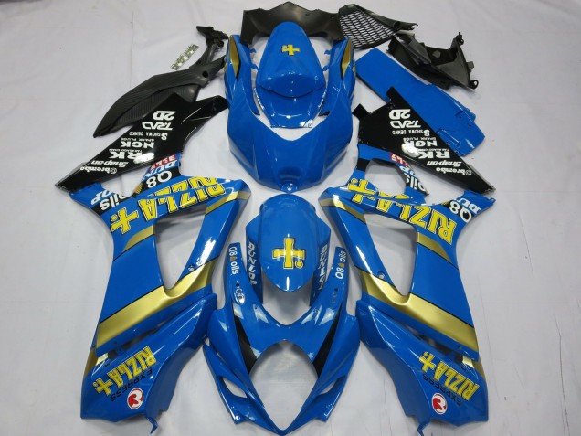 Carenagens Moto Suzuki GSXR 1000 2007-2008 - Azul Ouro Preto Rizla
