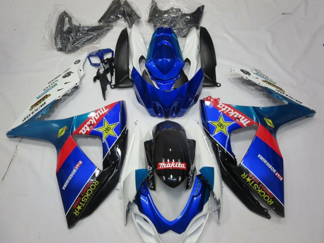 Carenagens Moto Suzuki GSXR 1000 2009-2016 - Azul Vermelho Preto Branco RockStar