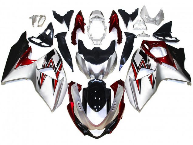 Carenagens Moto Suzuki GSXR 1000 2009-2016 - Prata Vermelho Preto