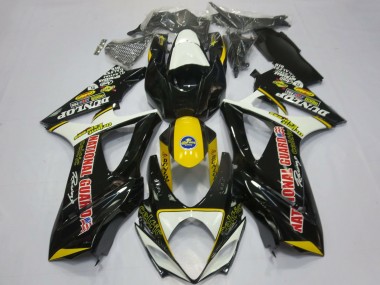 Carenagens Moto Suzuki GSXR 1000 2007-2008 - Branco Amarelo Vermelho Preto Dunlop