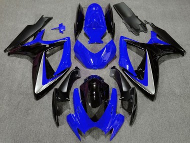 Carenagem Moto Suzuki GSXR 600 / GSXR 750 2006-2007 - Azul Prata Preto Brilhante OEM Estilo