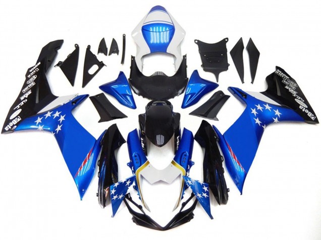 Carenagens Moto Suzuki GSXR 600 / GSXR 750 2011-2024 - Azul Estilo Vermelho Estrela