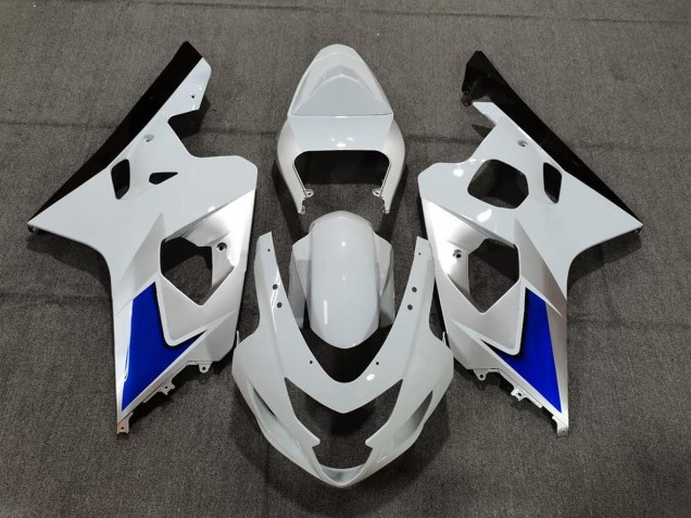 Kits Carenagem Moto Suzuki GSXR 600 / GSXR 750 2004-2005 - Branco Azul Preto