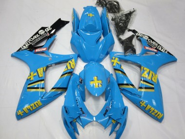 Carenagens Moto Suzuki GSXR 600 / GSXR 750 2006-2007 - Azul Claro Preto Amarelo Rizla