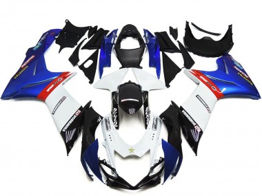 Kit Carenagens Moto Suzuki GSXR 600 / GSXR 750 2011-2024 - Azul Branco Vermelho