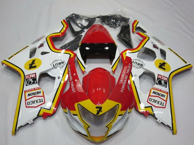 Carenagens Moto Suzuki GSXR 600 / GSXR 750 2004-2005 - Branco Vermelho Amarelo