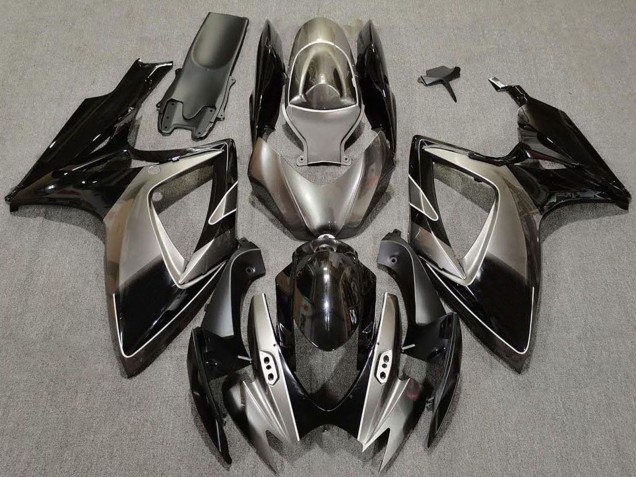 Carenagens Moto Suzuki GSXR 600 / GSXR 750 2006-2007 - Prata Escuro Preto Brilhante