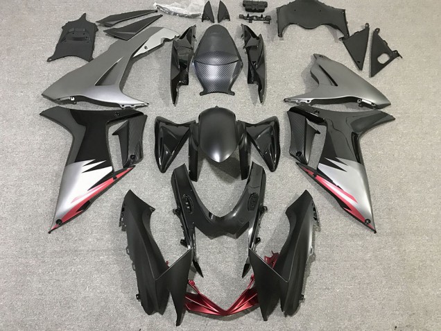 Carenagens Moto Suzuki GSXR 600 / GSXR 750 2011-2024 - Cinzento Prata Preto Brilhante