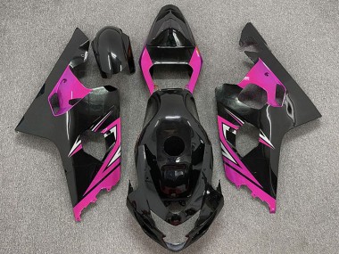 Carenagens Moto Suzuki GSXR 600 / GSXR 750 2004-2005 - Preto Brilhante Rosa