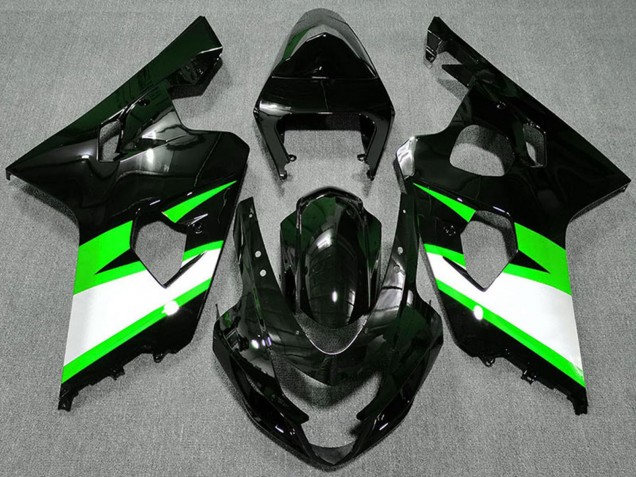 Carenagens Moto Suzuki GSXR 600 / GSXR 750 2004-2005 - Preto Brilhante Verde Branco