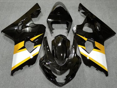 Carenagens Moto Suzuki GSXR 600 / GSXR 750 2004-2005 - Preto Brilhante Amarelo Branco