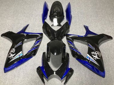 Carenagem Moto Suzuki GSXR 600 / GSXR 750 2006-2007 - Azul Preto Brilhante