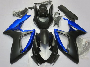Carenagem Moto Suzuki GSXR 600 / GSXR 750 2006-2007 - Azul Preto Fosco