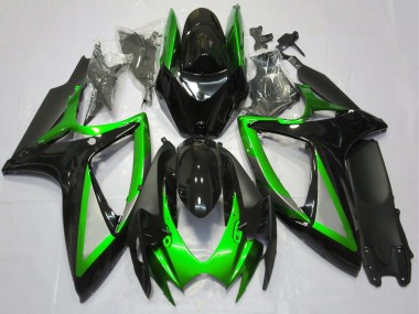 Carenagem Moto Suzuki GSXR 600 / GSXR 750 2006-2007 - Verde Preto Brilhante Preto Fosco